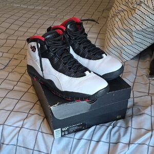 Jordan Black, White, and Red Sneakers